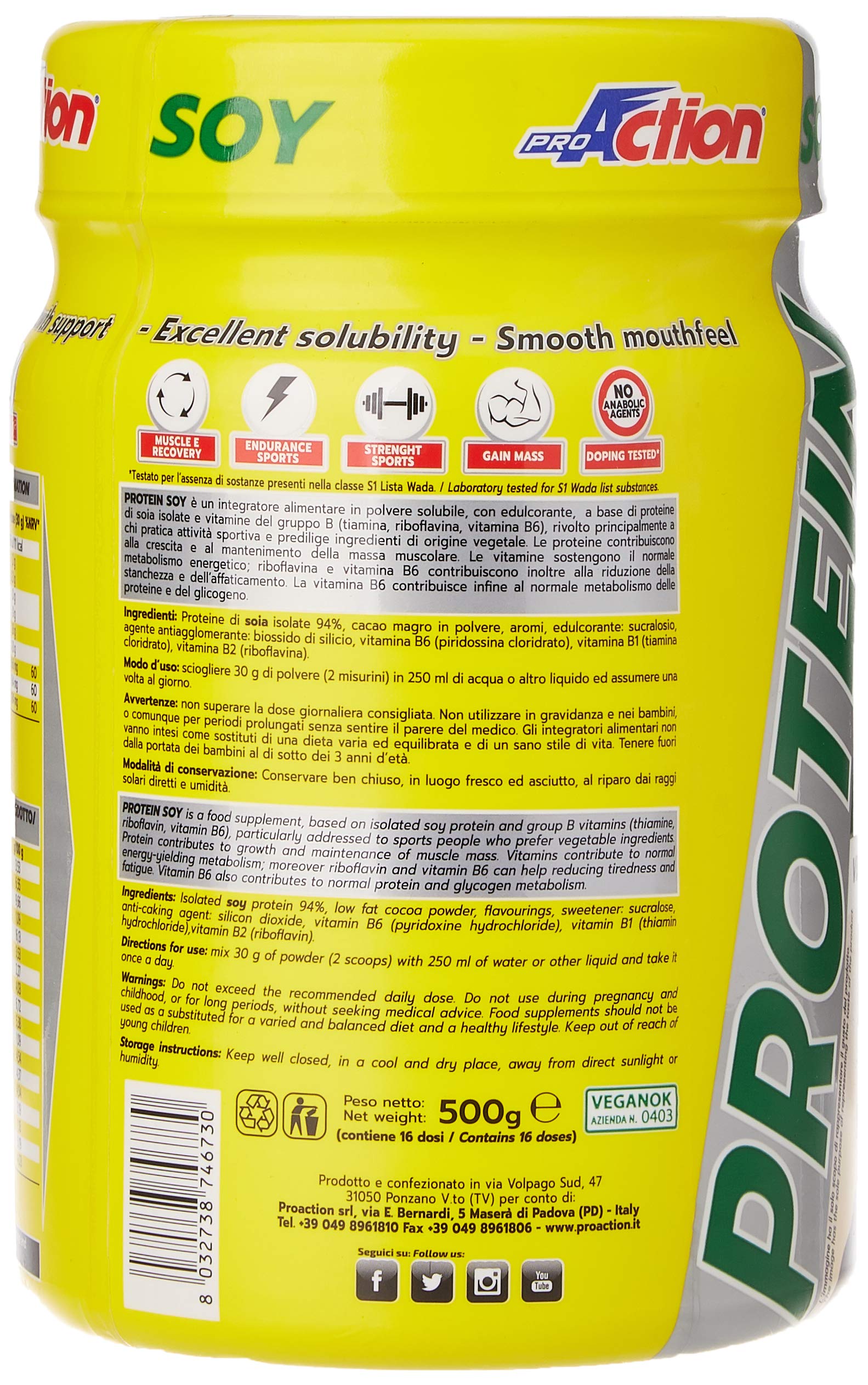 proaction-protein-soy-choco-cream-proteine-soia-500-g image 2