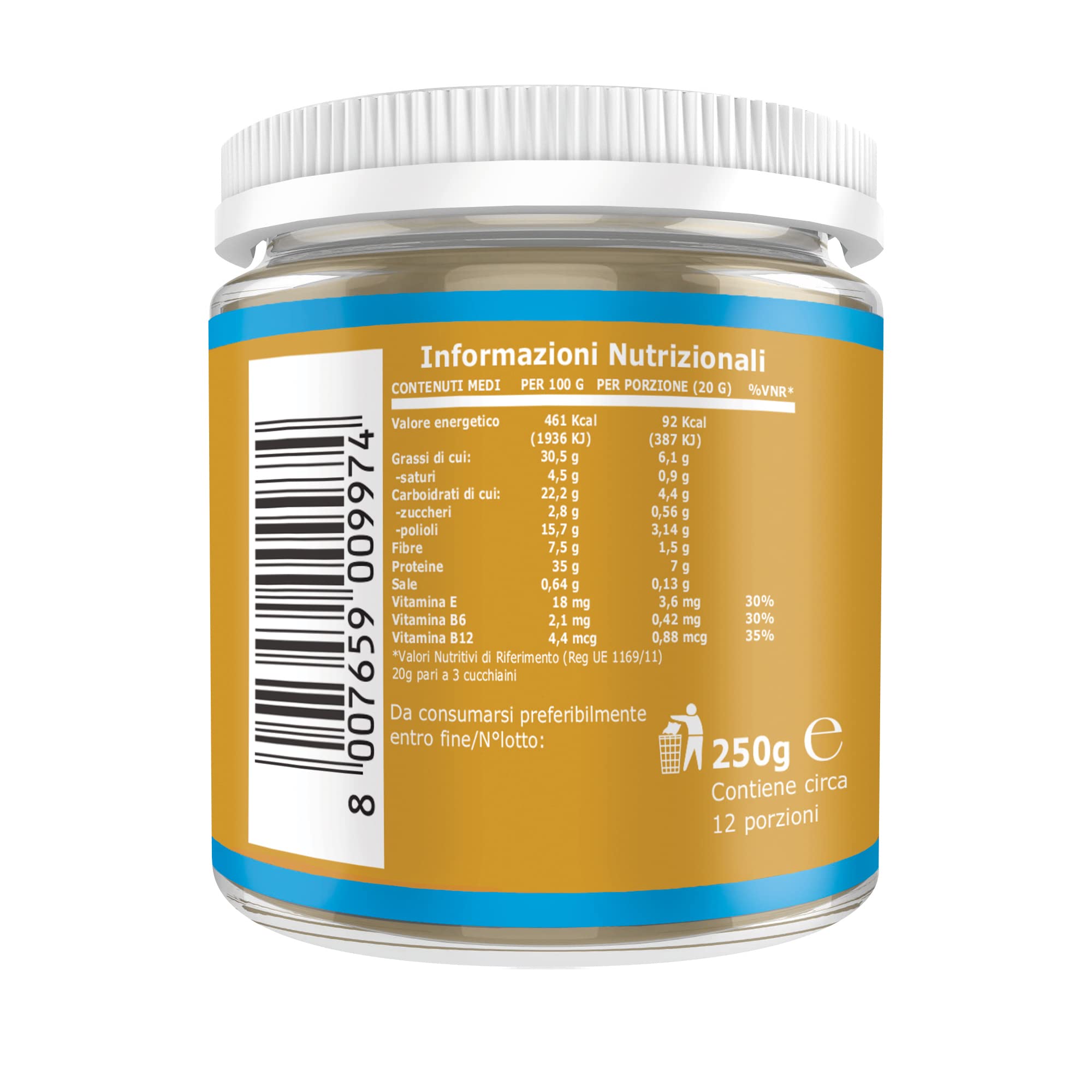 ultimate-italia-crema-proteica-35-spalmabile-250g-gusto-arachidi-senza-zuccheri image 2