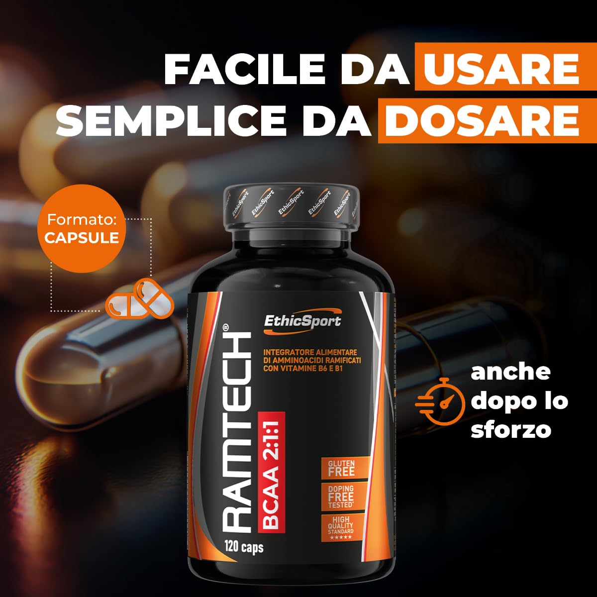 ethicsport-ramtech-bcaa-2-1-1-aminoacidi-ramificati-120-capsule-5000-mg-per-dose image 5