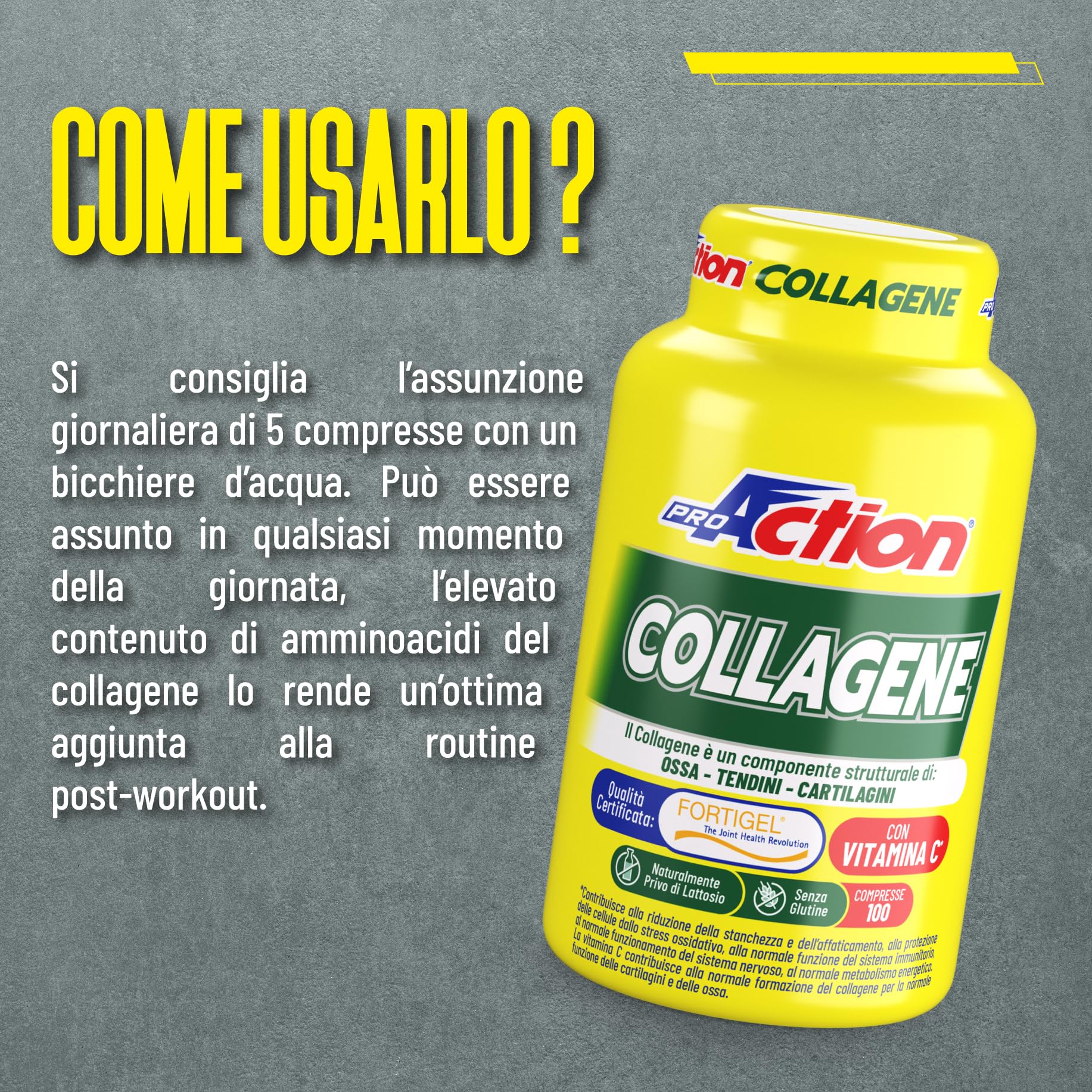 proaction-collagene-fortigel-integratore-100-compresse-con-acido-ialuronico-e-vi image 3