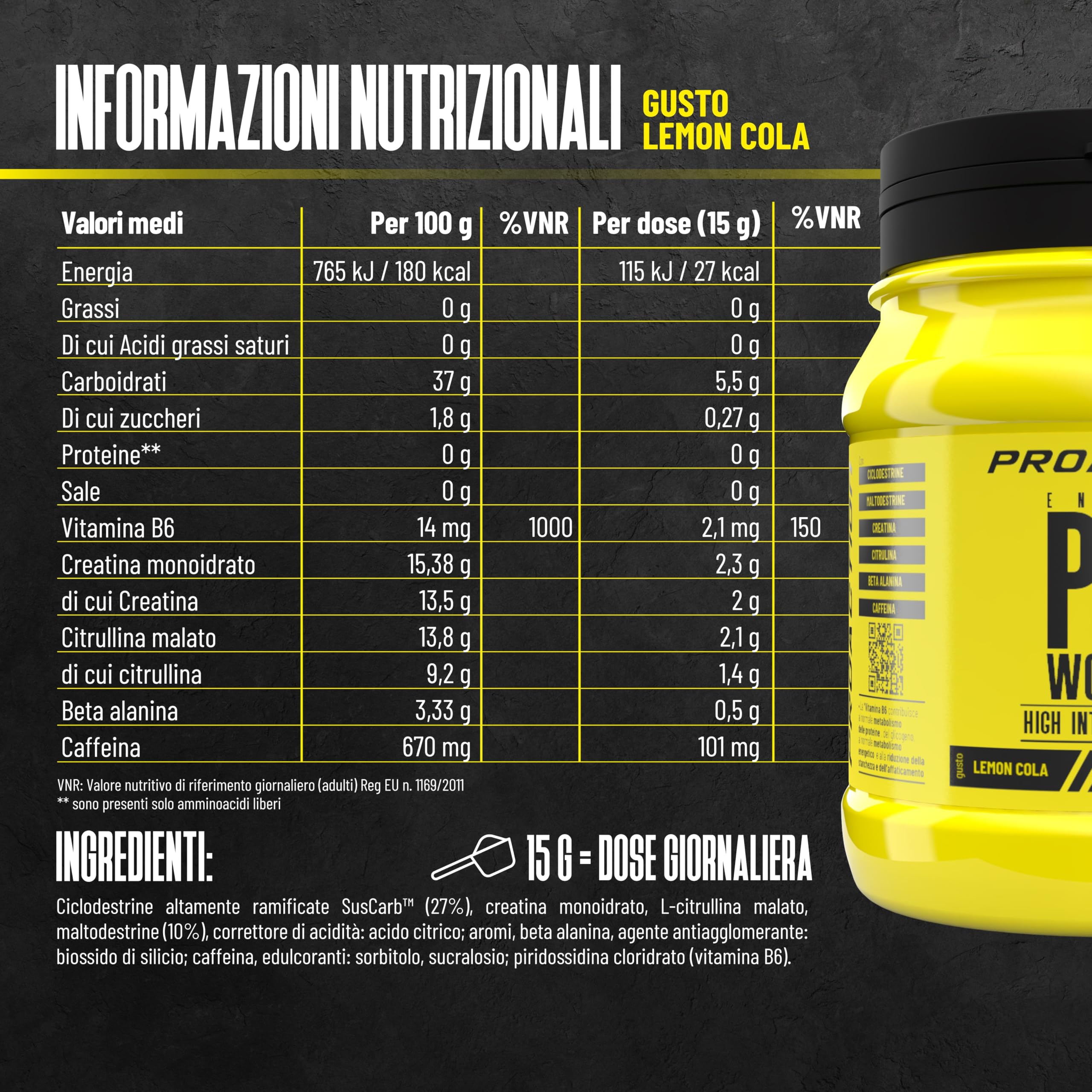 proaction-pre-workout-con-creatina-citrullina-beta-alanina-caffeina-300g-20-porz image 6