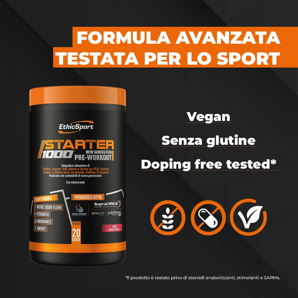 ethicsport-starter-1000-integratore-pre-workout-in-polvere-con-caffeina-creatina image 7