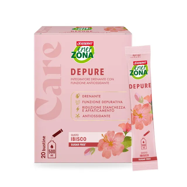 enervit-enerzona-care-depure-drenante-20-bustine-gusto-ibisco-zero-zuccheri image 1