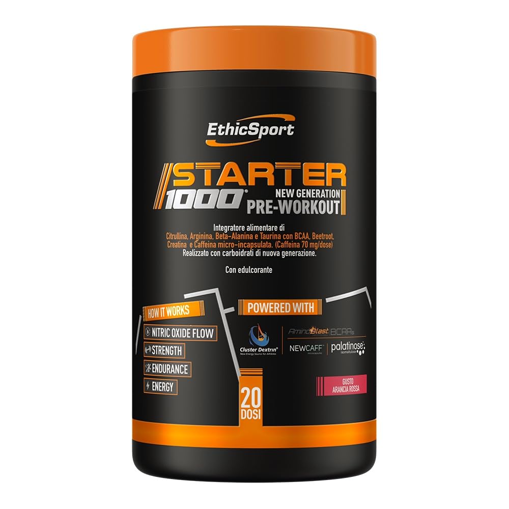 ethicsport-starter-1000-integratore-pre-workout-in-polvere-con-caffeina-creatina image 1