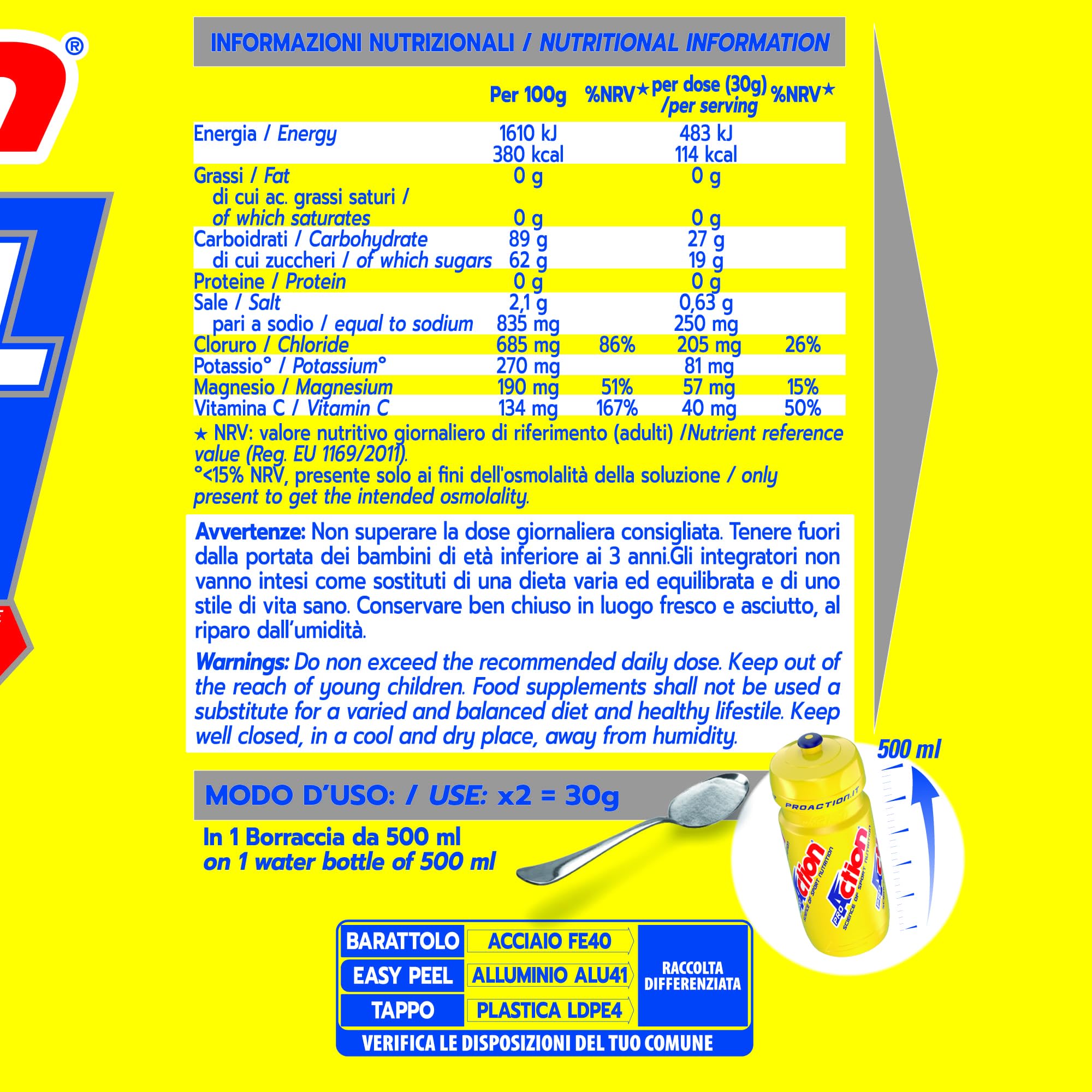 proaction-mineral-plus-isotonic-integratore-salino-isotonico-2x450g-arancia image 7