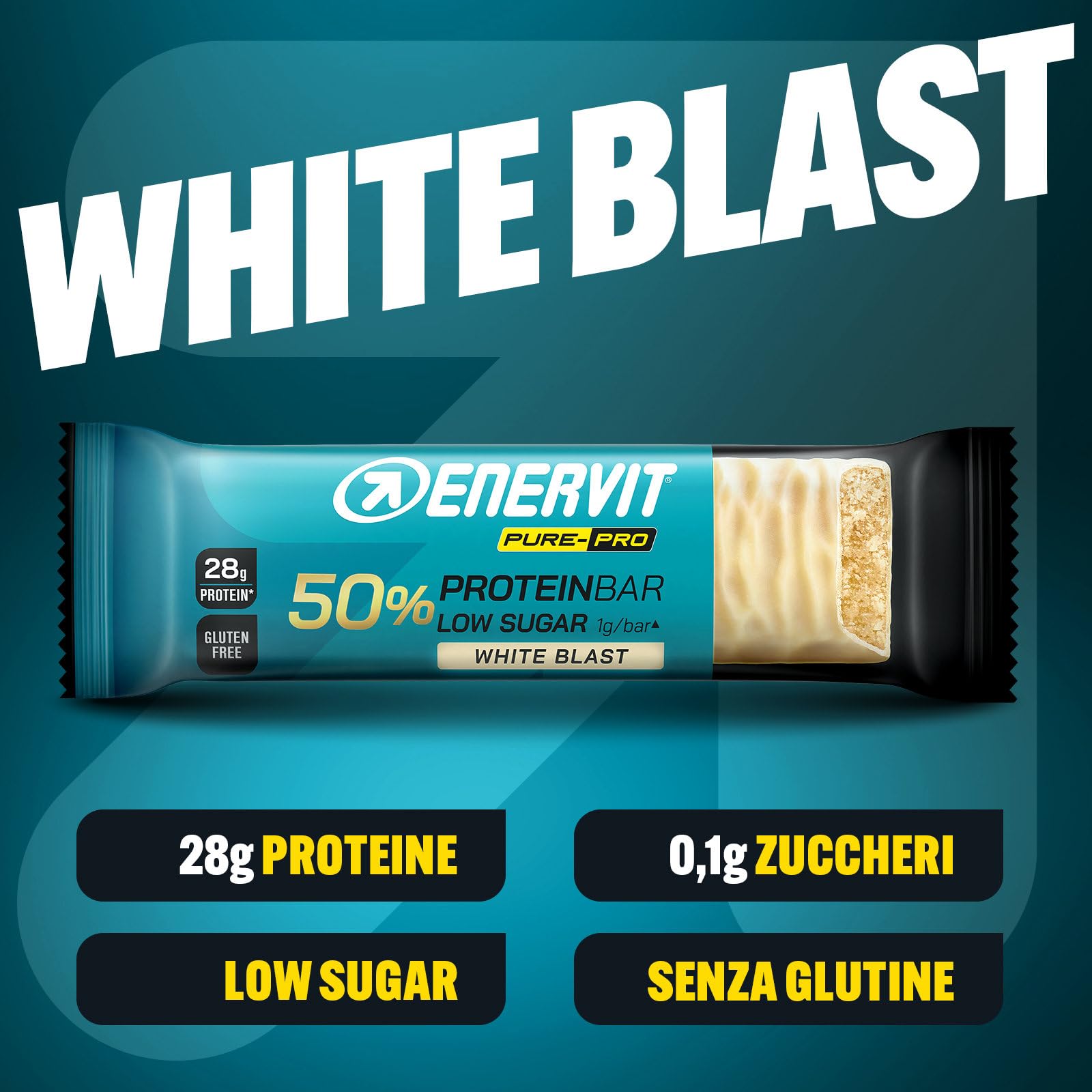 enervit-pure-pro-protein-bar-50-white-blast-gusto-cioccolato-bianco-25x55g image 2