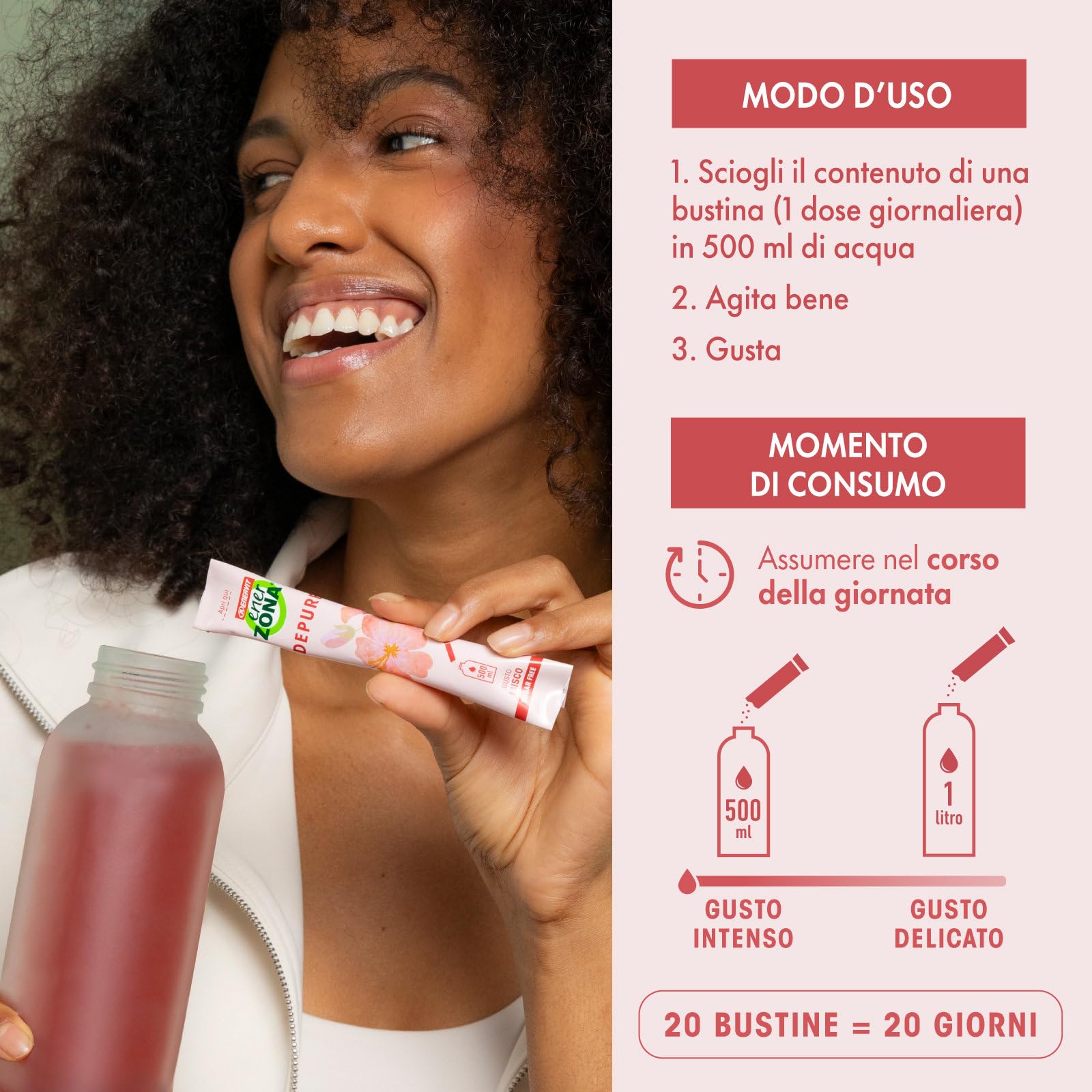 enervit-enerzona-care-depure-drenante-20-bustine-gusto-ibisco-zero-zuccheri image 4