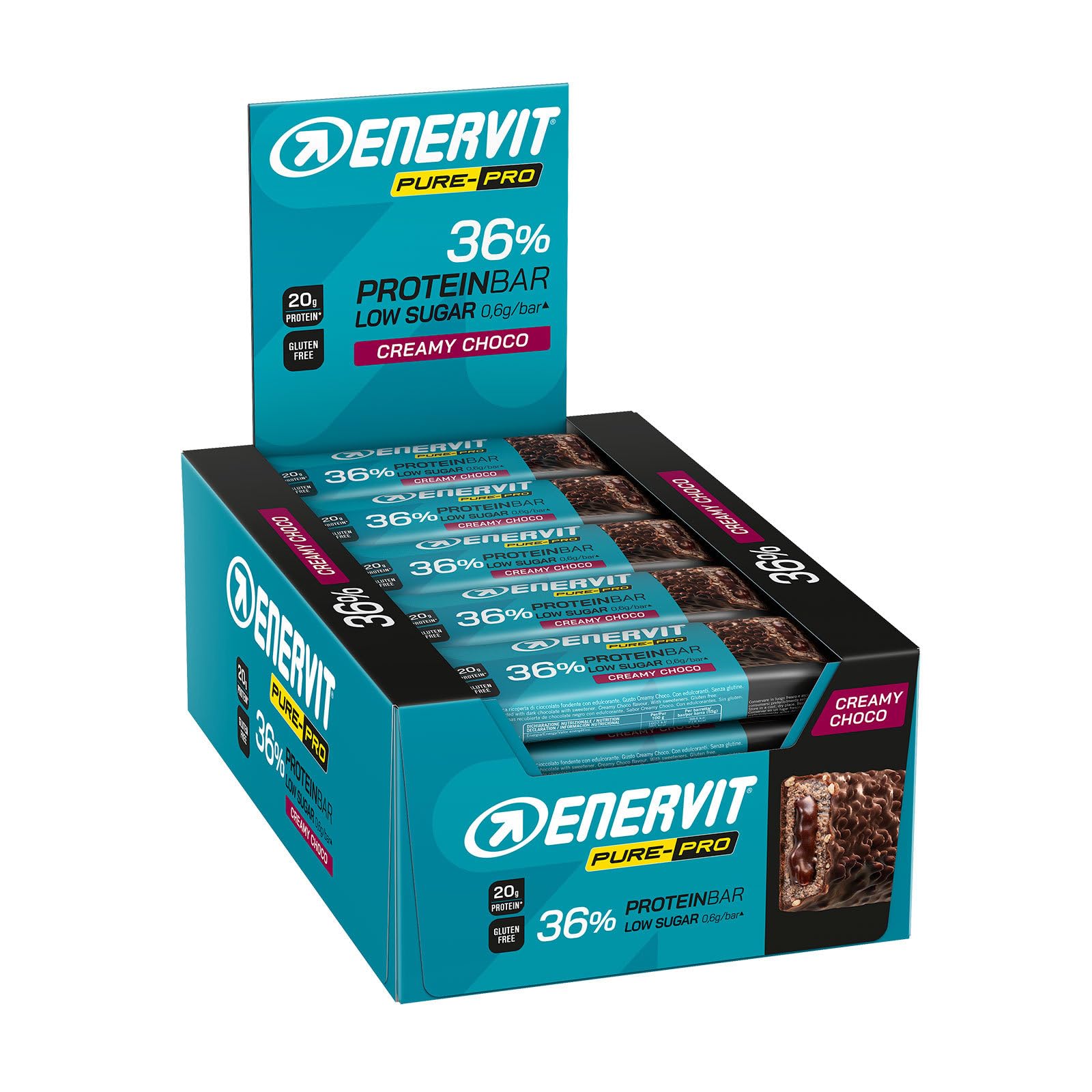 enervit-pure-pro-protein-bar-36-creamy-choco-25-x-55g-senza-glutine image 1