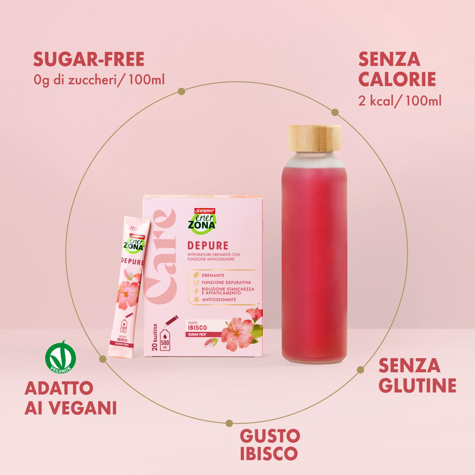 enervit-enerzona-care-depure-drenante-20-bustine-gusto-ibisco-zero-zuccheri image 3