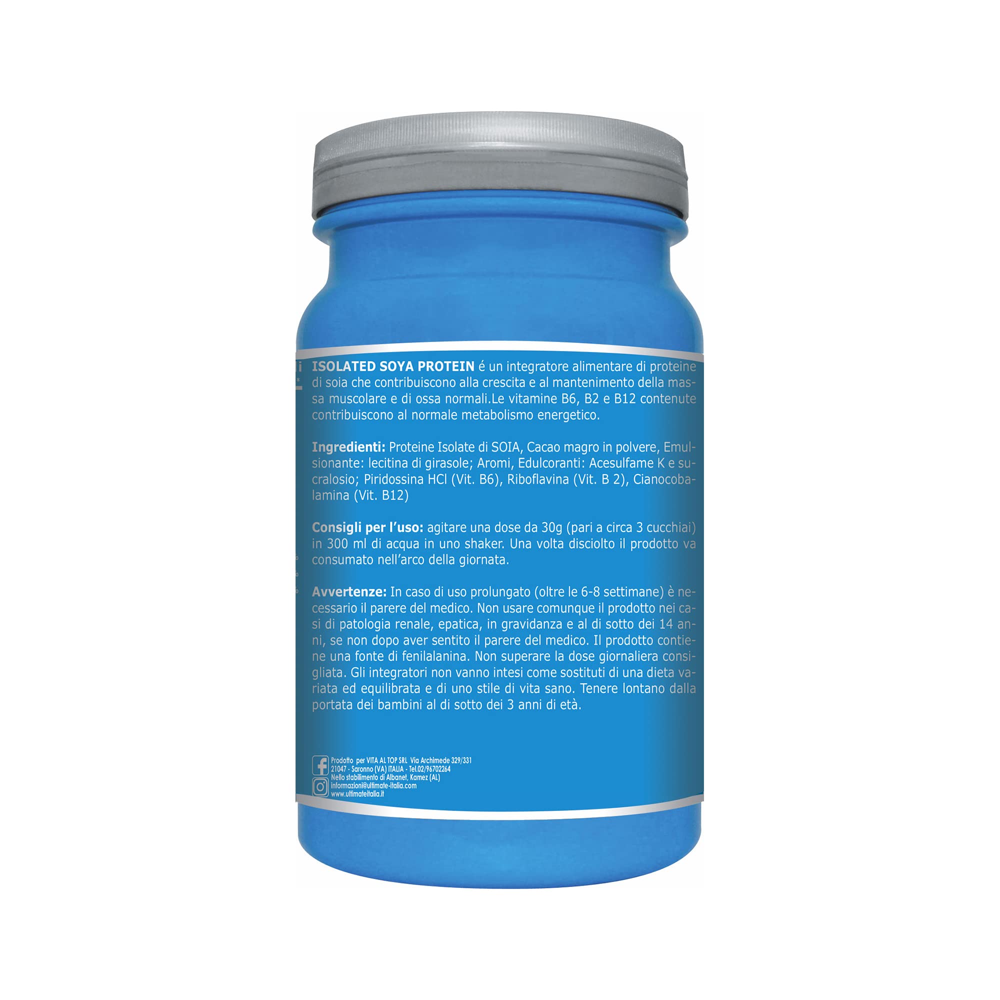 ultimate-italia-isolated-soya-protein-cacao-proteine-soia-750-g-vegane image 2
