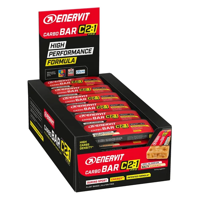 enervit-carbo-bar-c2-1pro-salty-caramel-barrette-energetiche-30-x-45g-vegan-glut image 1