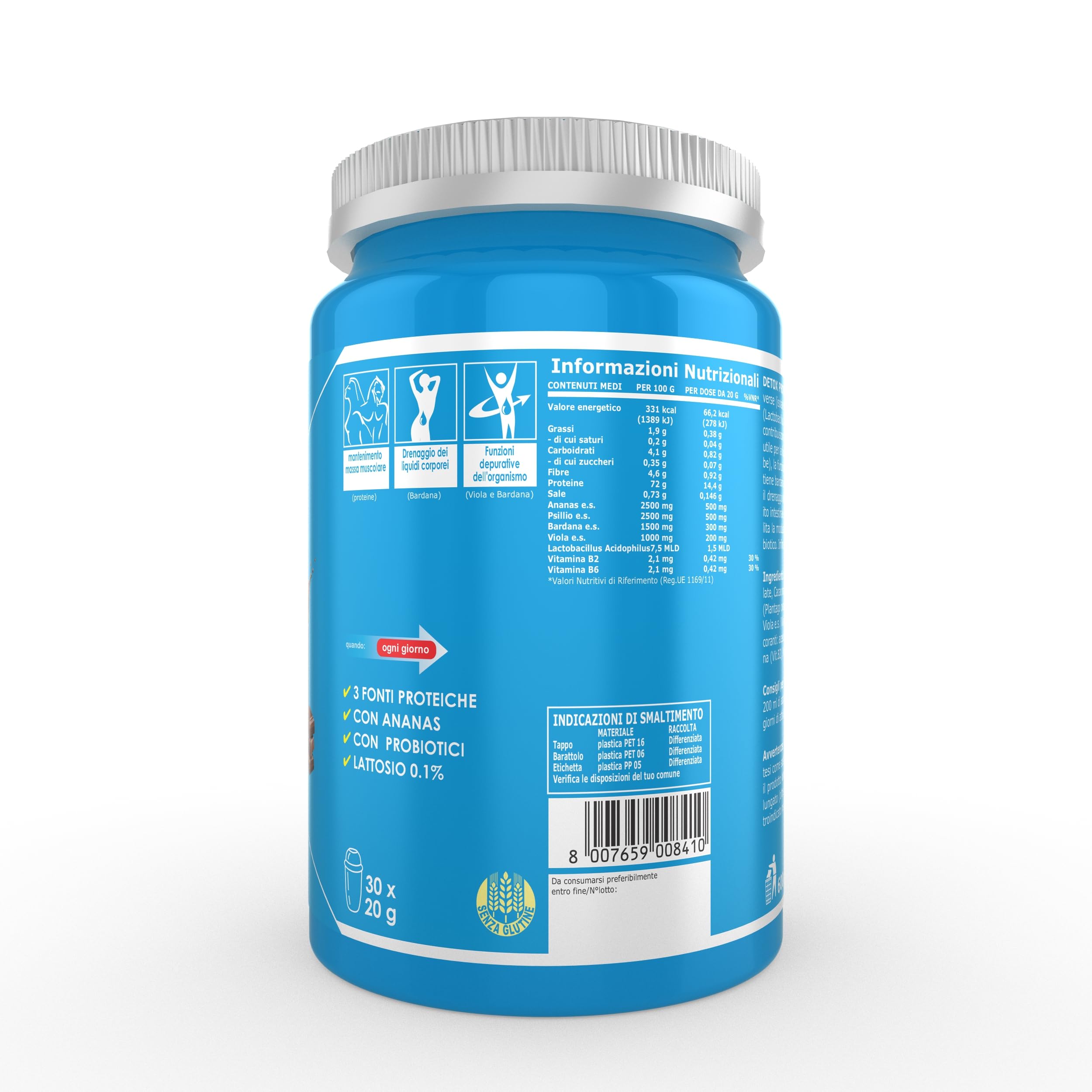 ultimate-italia-detox-protein-gusto-cacao-proteine-con-ananas-bardana-e-probioti image 2