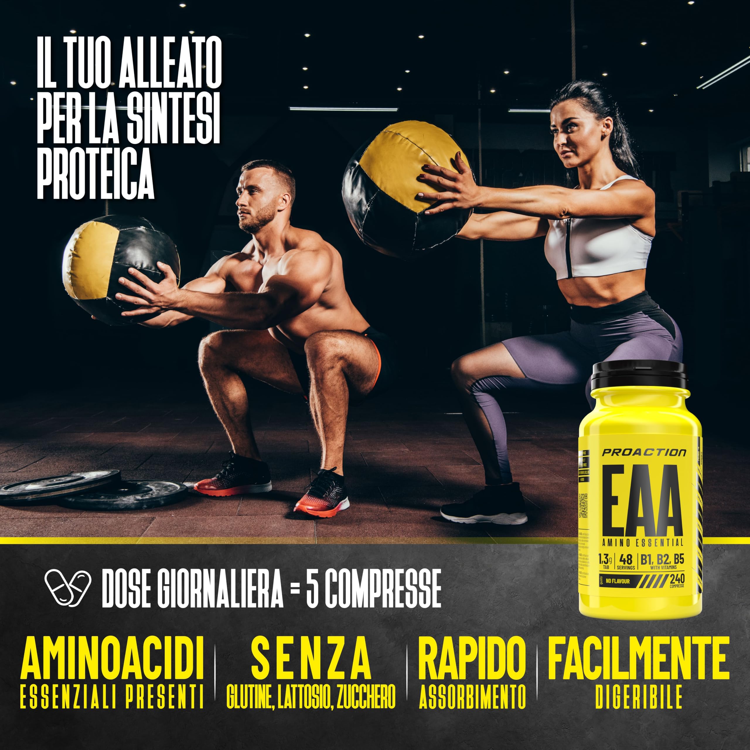 proaction-eaa-aminoacidi-essenziali-bcaa-compresse-240-cpr image 2