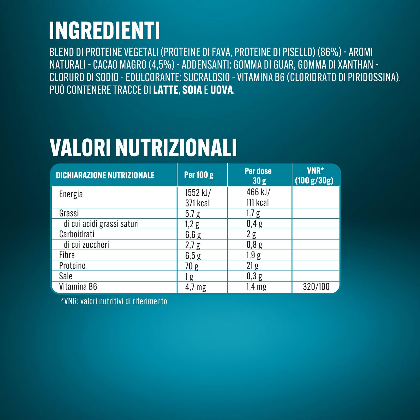 enervit-pure-pro-100-plant-protein-630g-gusto-cacao-21g-proteine-vegane image 7