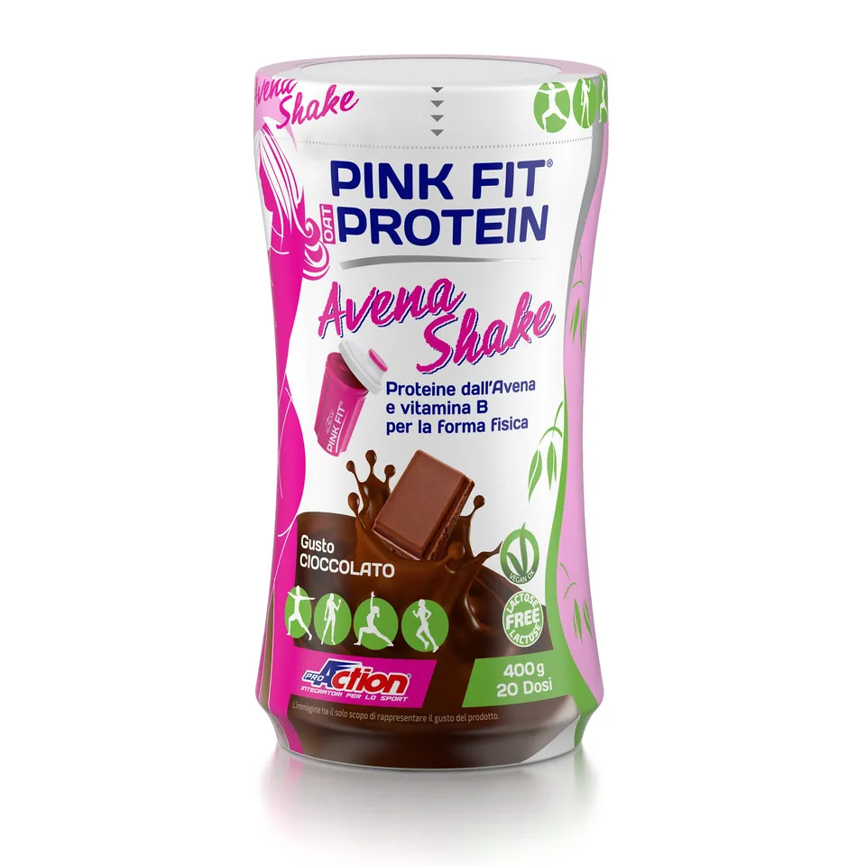 proaction-pink-fit-oat-protein-avena-shake-cioccolato-400g-polvere-donna image 1