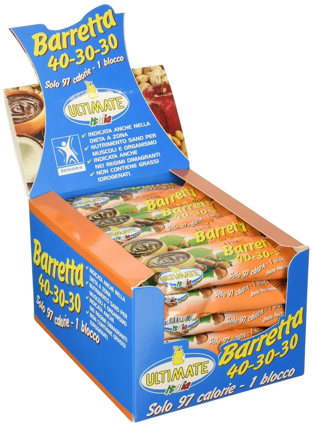 ultimate-italia-barrette-40-30-30-nocciolinella-snack-dieta-a-zona-30-pz-da-27-g image 1