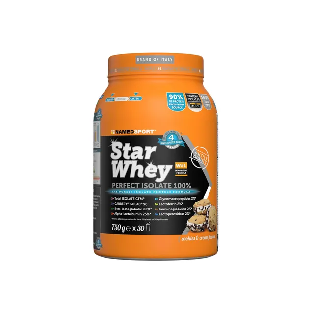 namedsport-star-whey-isolate-proteine-isolate-in-polvere-750g-cookies-cream image 1