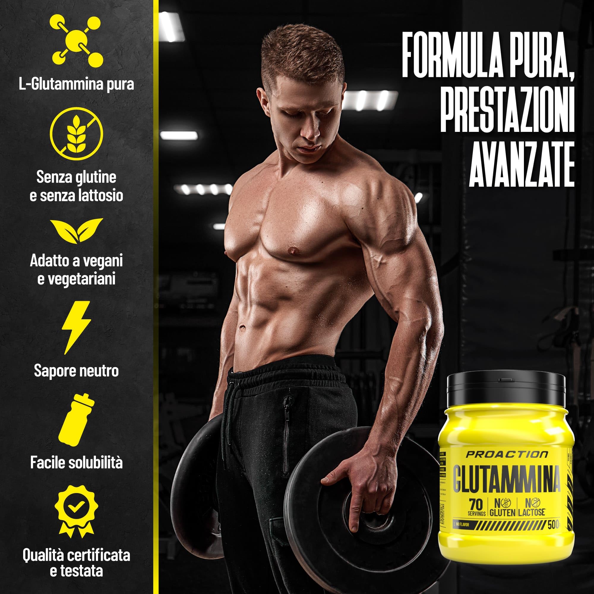 proaction-l-glutammina-100-pura-in-polvere-500g-70-porzioni image 3