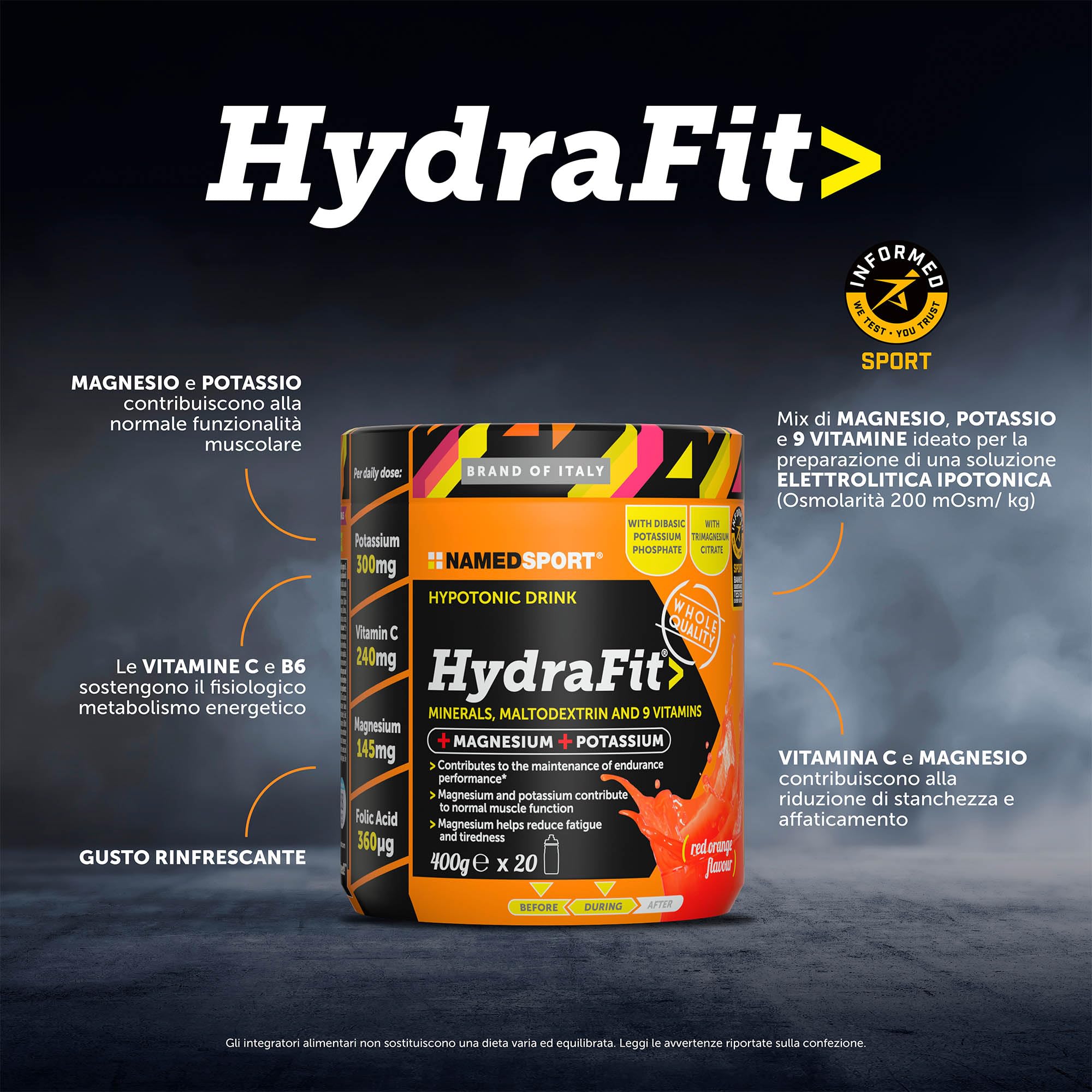 namedsport-hydrafit-sportbottle-multivitaminico-idrosalino-magnesio-e-potassio image 2