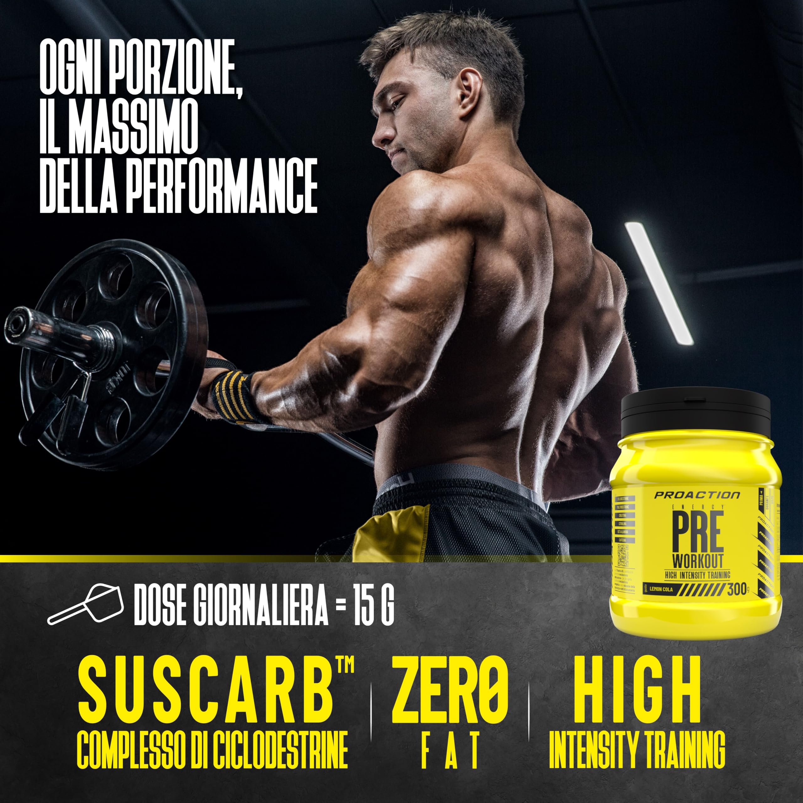 proaction-pre-workout-con-creatina-citrullina-beta-alanina-caffeina-300g-20-porz image 2