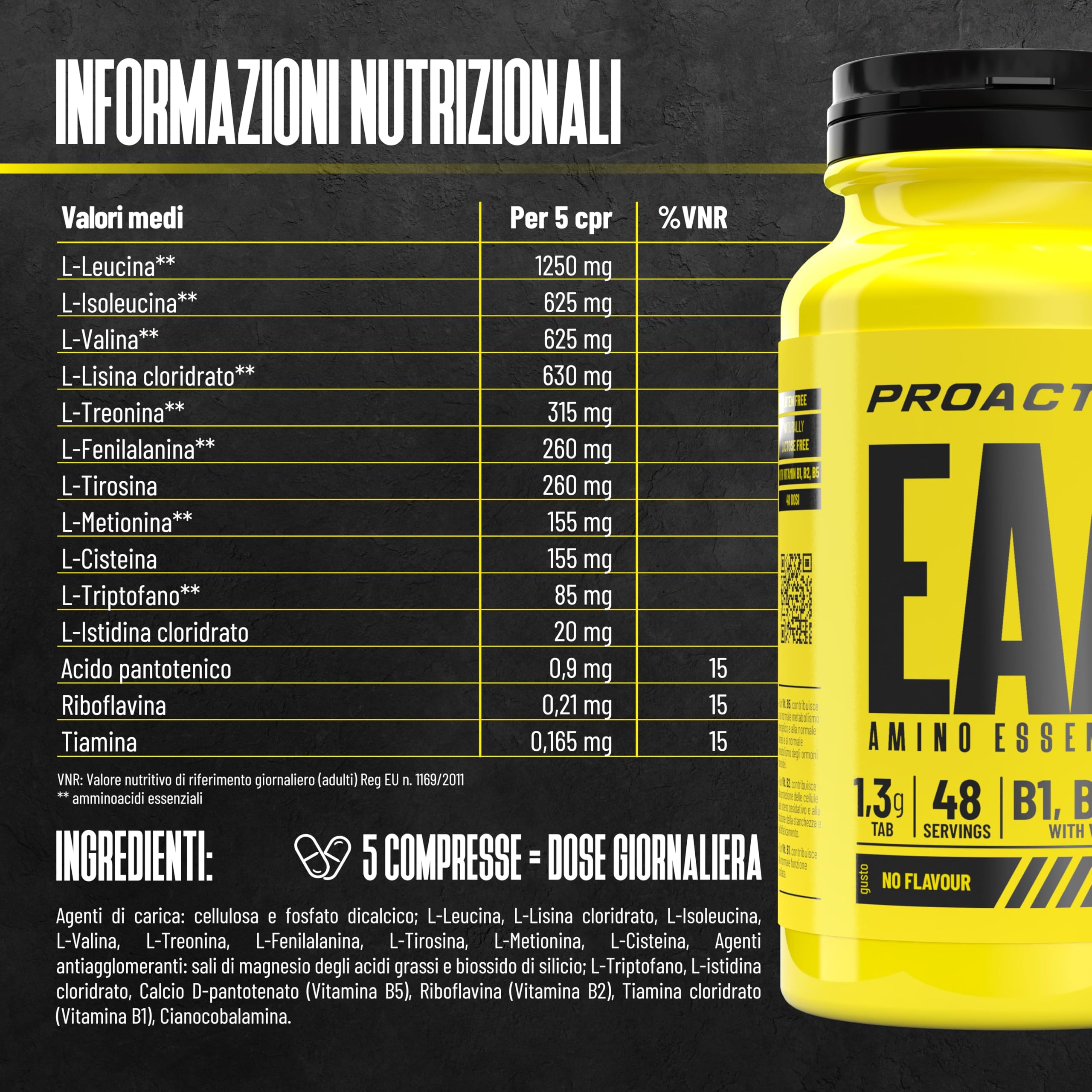 proaction-eaa-aminoacidi-essenziali-bcaa-compresse-240-cpr image 6
