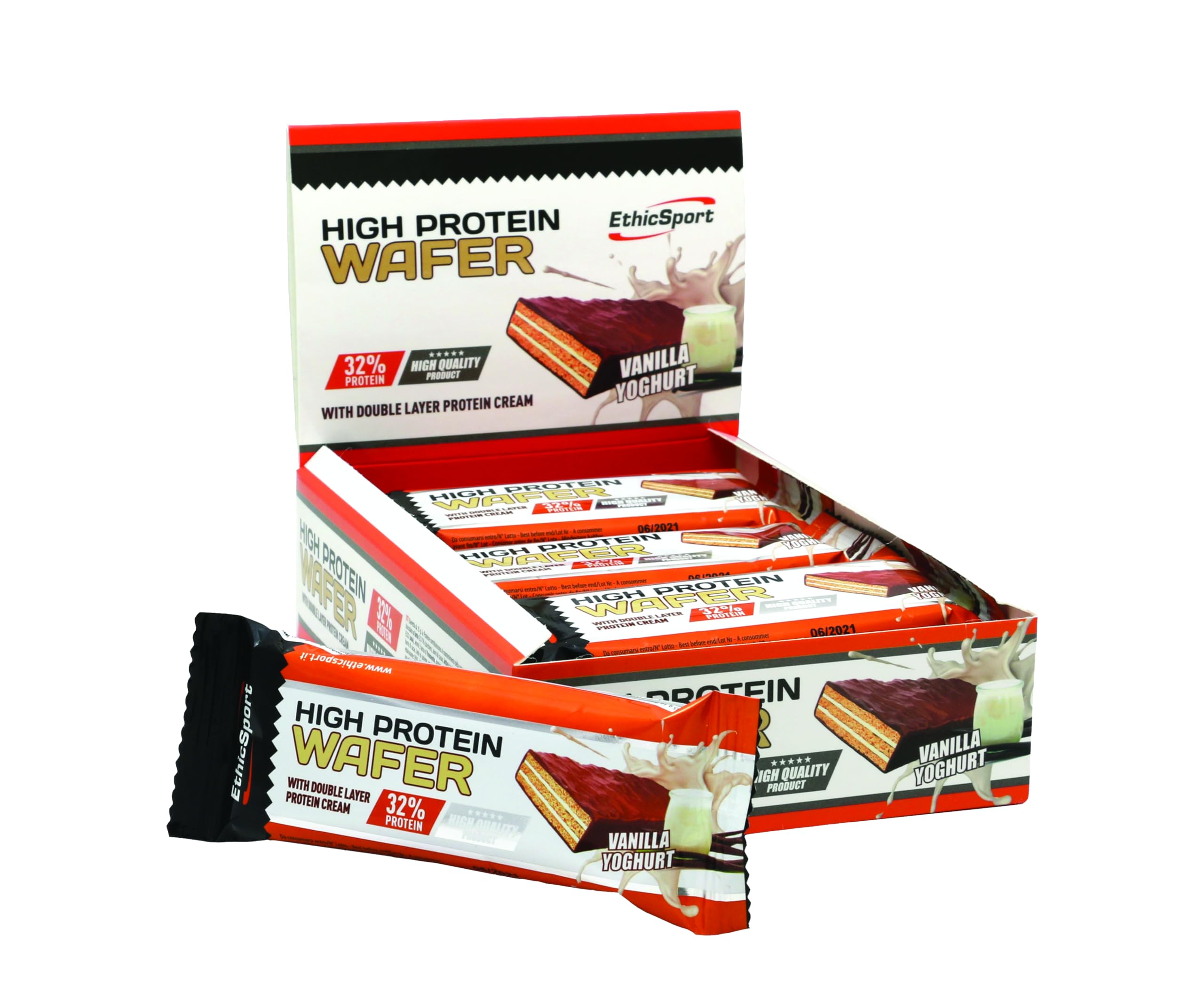 ethicsport-high-protein-wafer-wafer-proteico-12-x-35-g-gusto-vaniglia-yogurt image 2
