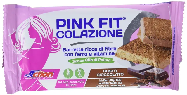 proaction-pink-fit-colazione-barretta-cioccolato-24-x-40-g image 1