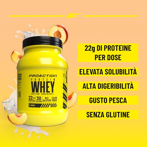 proaction-protein-whey-proteine-siero-latte-gusto-pesca-barattolo-900g-30-dosi image 7