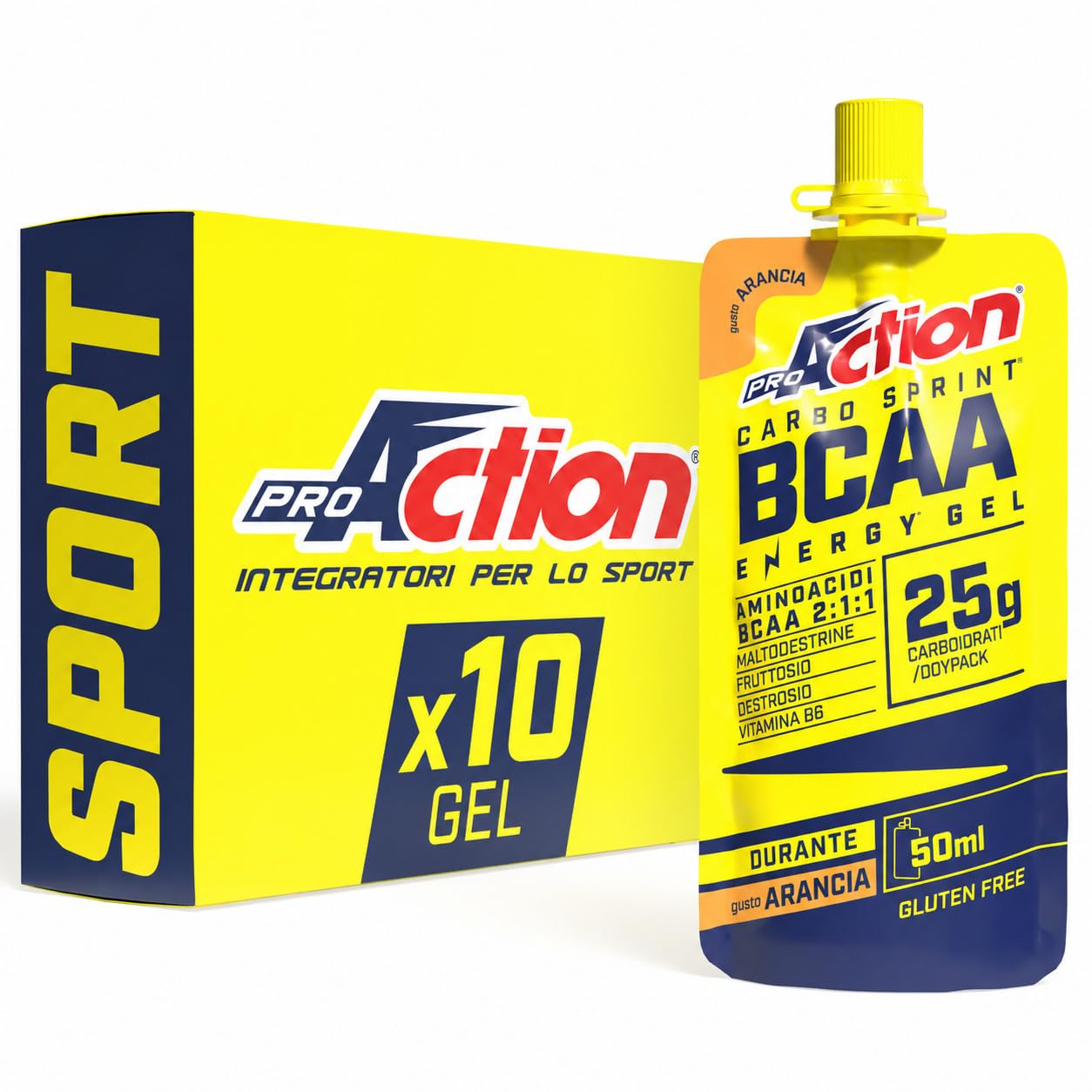 proaction-carbo-sprint-bcaa-gel-energetico-box-10-x-50-ml-gusto-arancia image 1