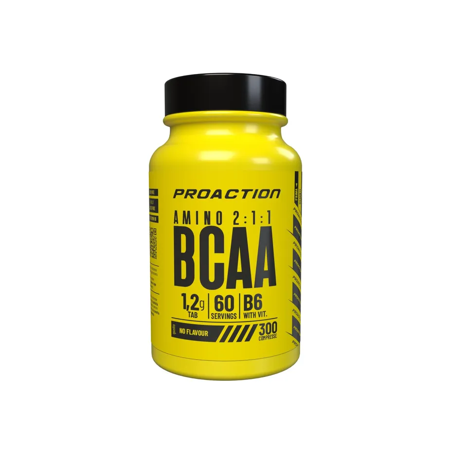 proaction-bcaa-2-1-1-con-vitamina-b6-gusto-neutro-300-compresse-60-utilizzi image 1