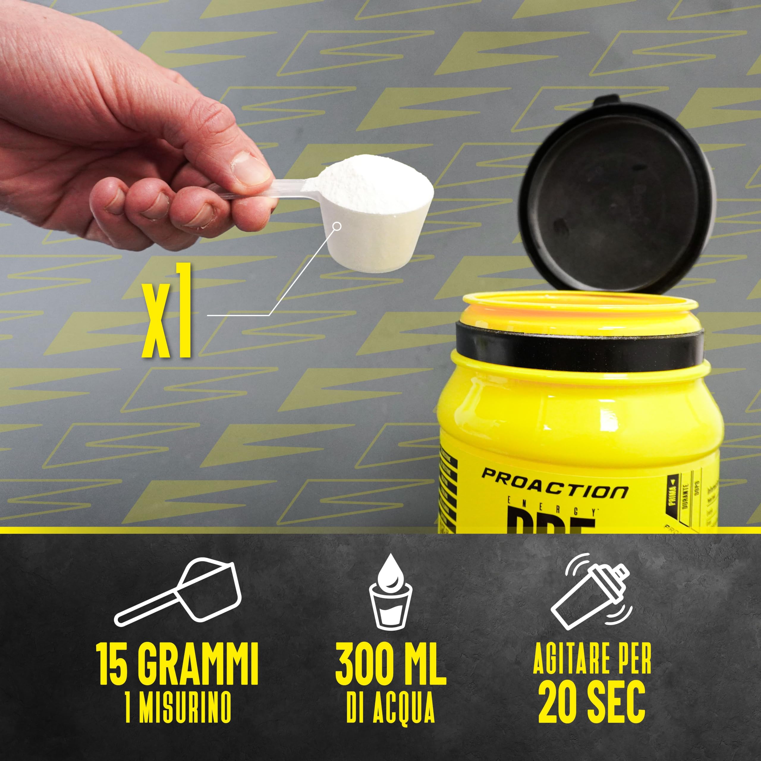 proaction-pre-workout-con-creatina-citrullina-beta-alanina-caffeina-300g-20-porz image 4