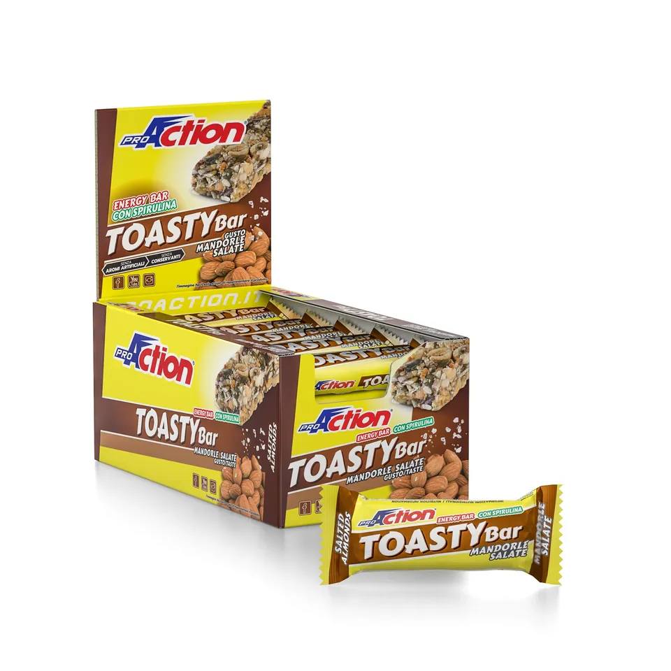 proaction-toasty-bar-mandorle-salate-barretta-energetica-25-x-25g image 1