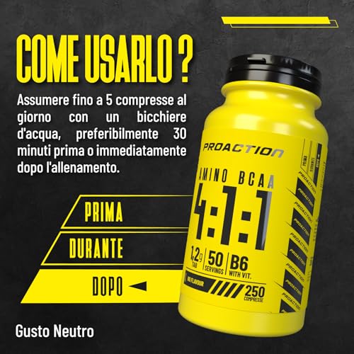 proaction-amino-bcaa-4-1-1-con-vitamina-b6-250-compresse image 8