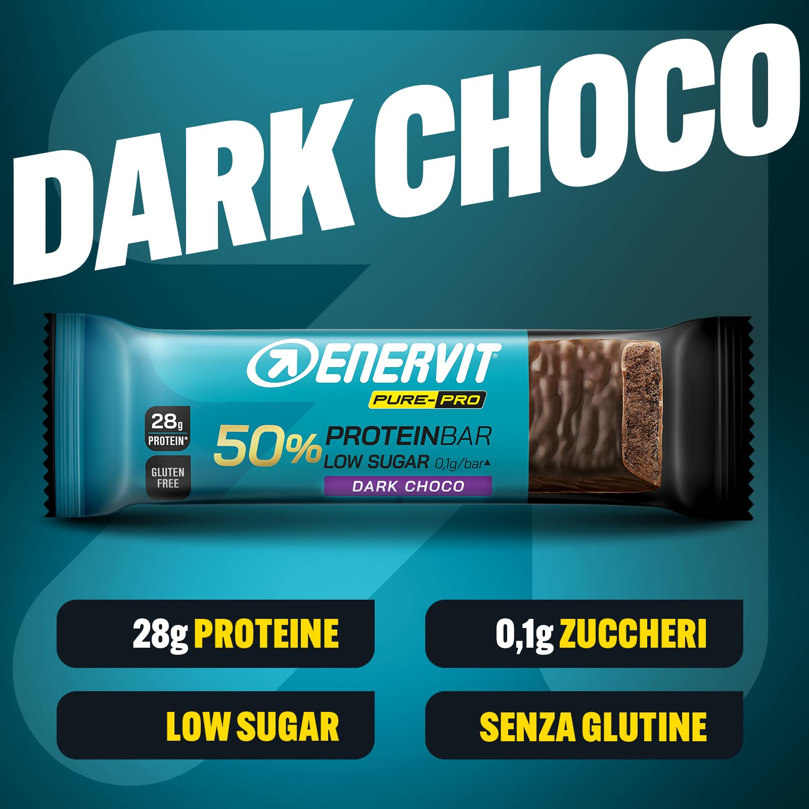 enervit-pure-pro-protein-bar-50-dark-choco-9-x-55-g-gusto-cioccolato-fondente image 2