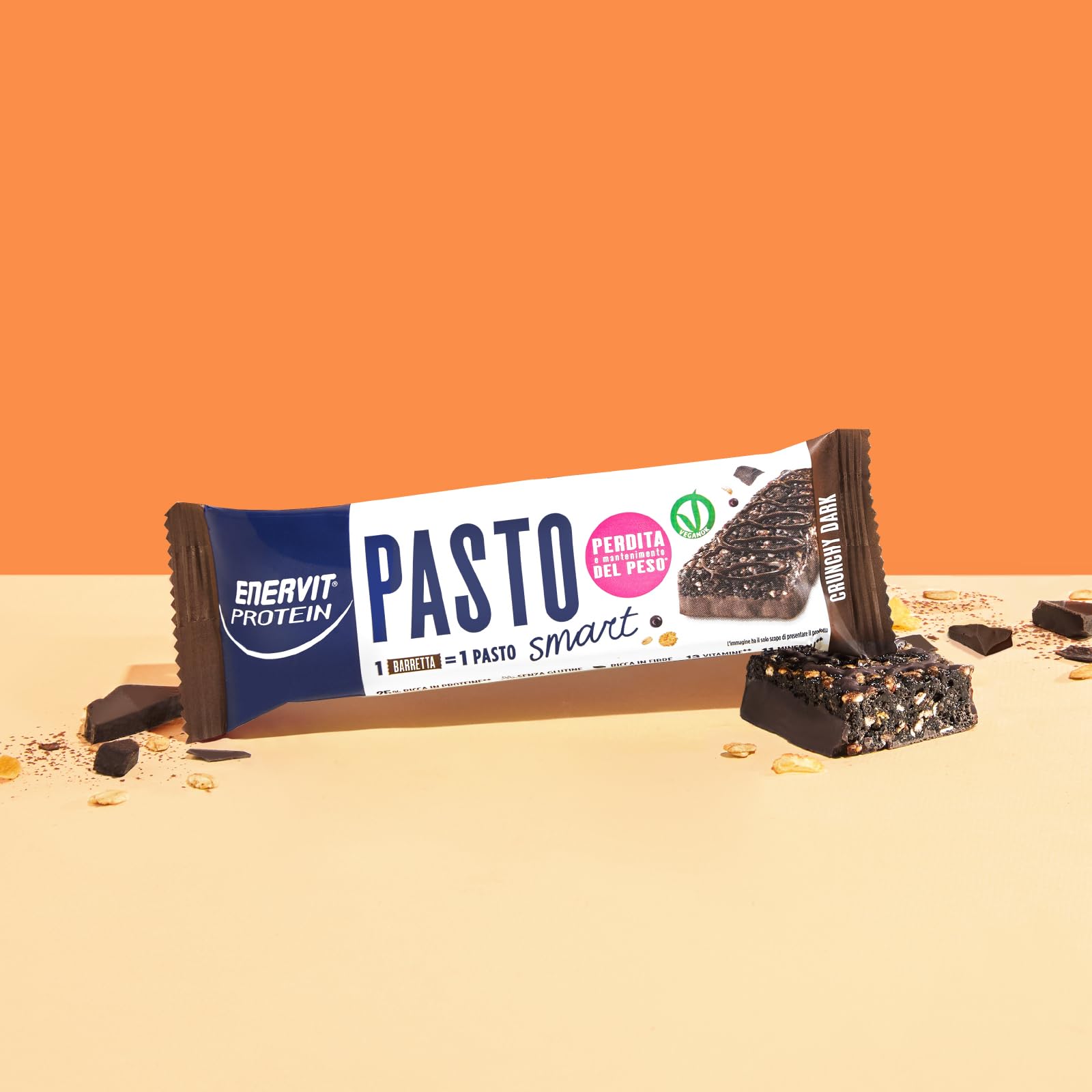 enervit-protein-pasto-crunchy-dark-barretta-sostitutiva-pasto-cioccolato-fondent image 2