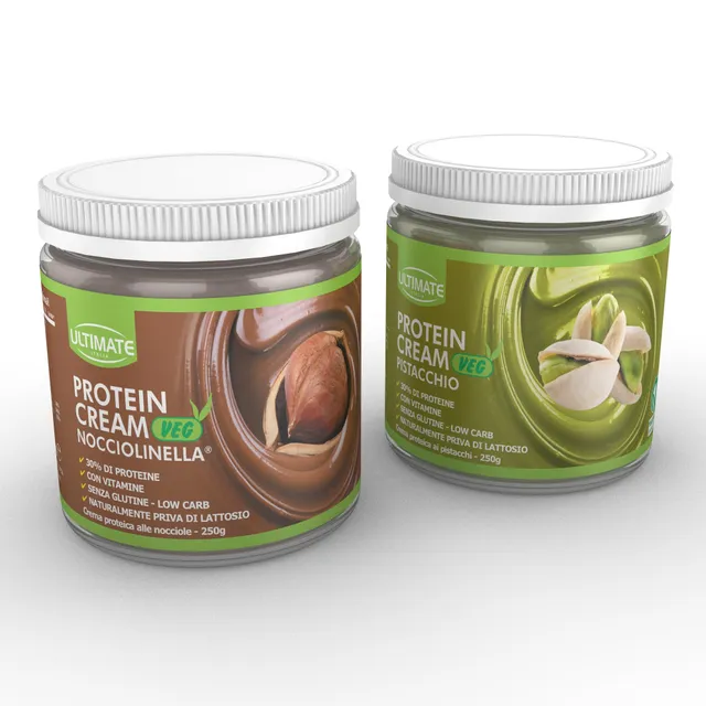 ultimate-italia-protein-cream-vegan-crema-proteica-2x250g-nocciolinella-pistacch image 1