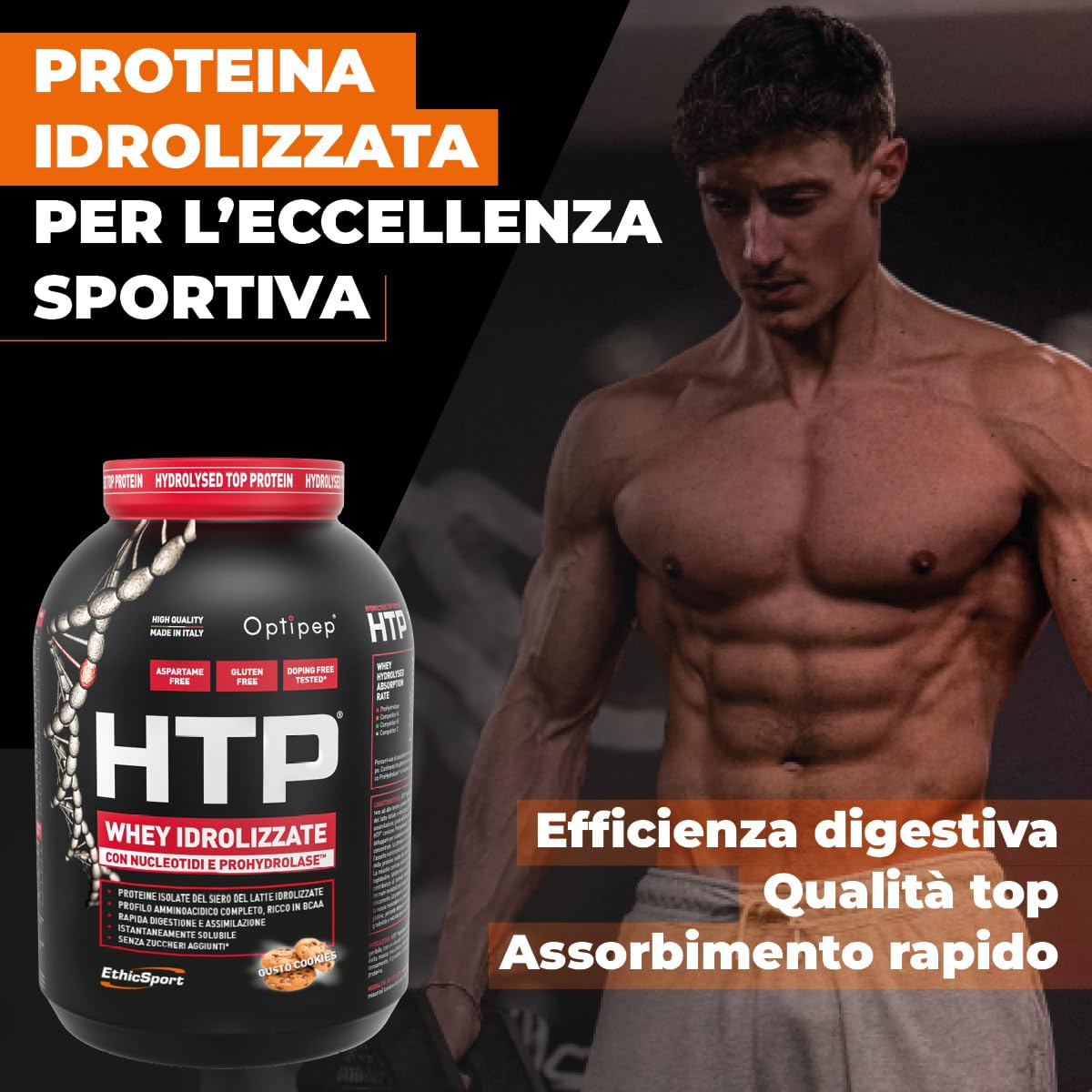 ethicsport-htp-proteine-whey-isolate-e-idrolizzate-optipep-750-g-gusto-cookies image 2
