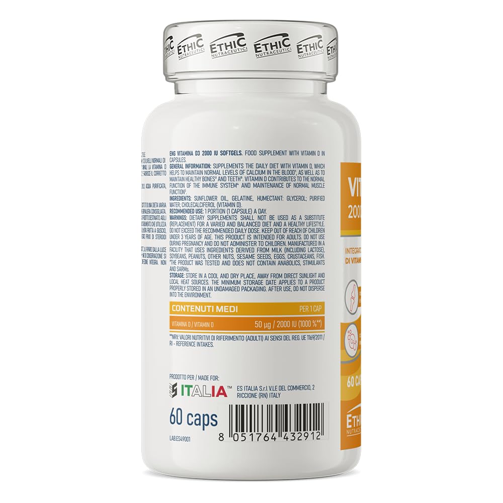 ethicsport-vitamina-d3-2000-iu-colecalciferolo-50-g-in-softgel-oleosa-60-capsule image 2