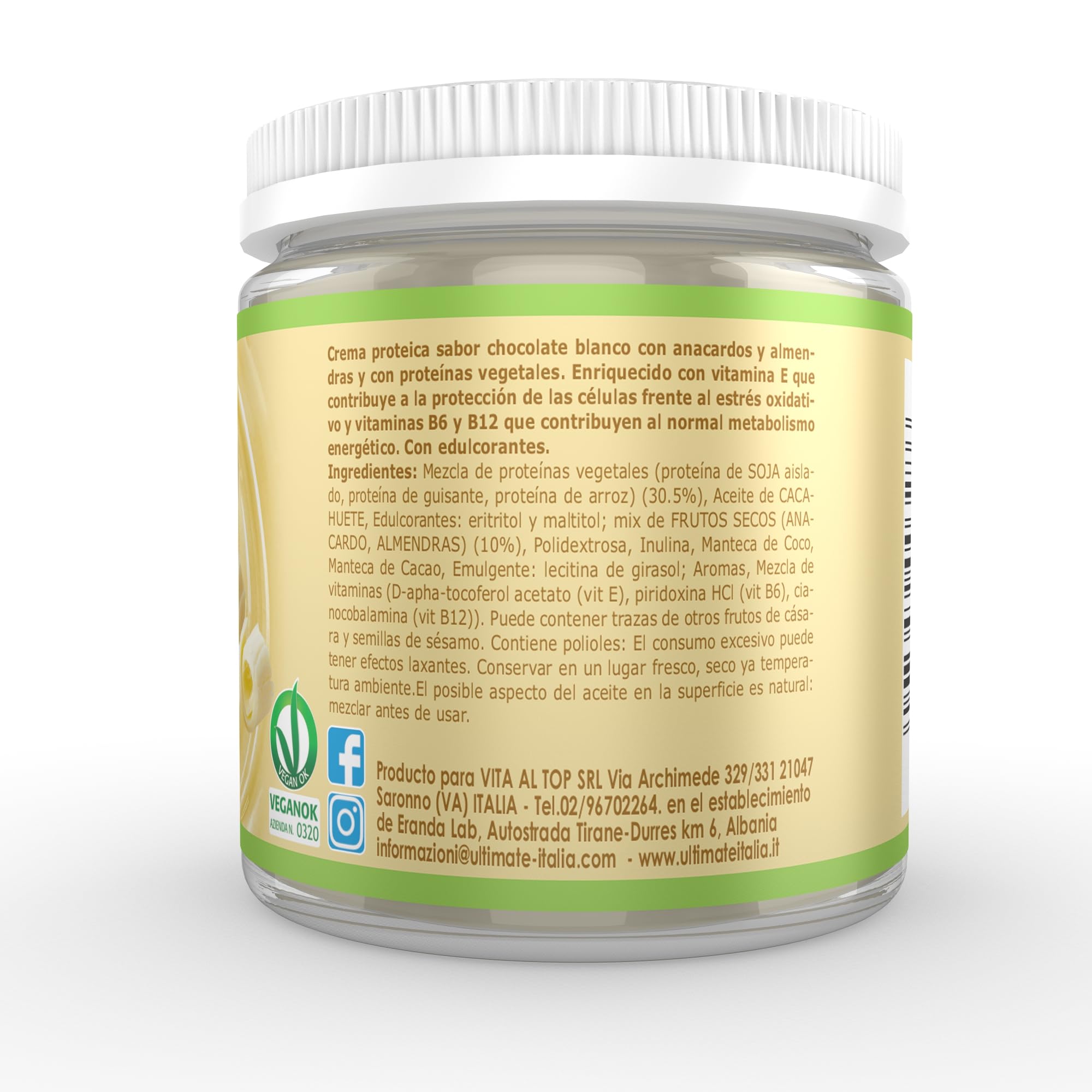 ultimate-italia-protein-cream-veg-cioccolato-bianco-2x250g-vegana image 3
