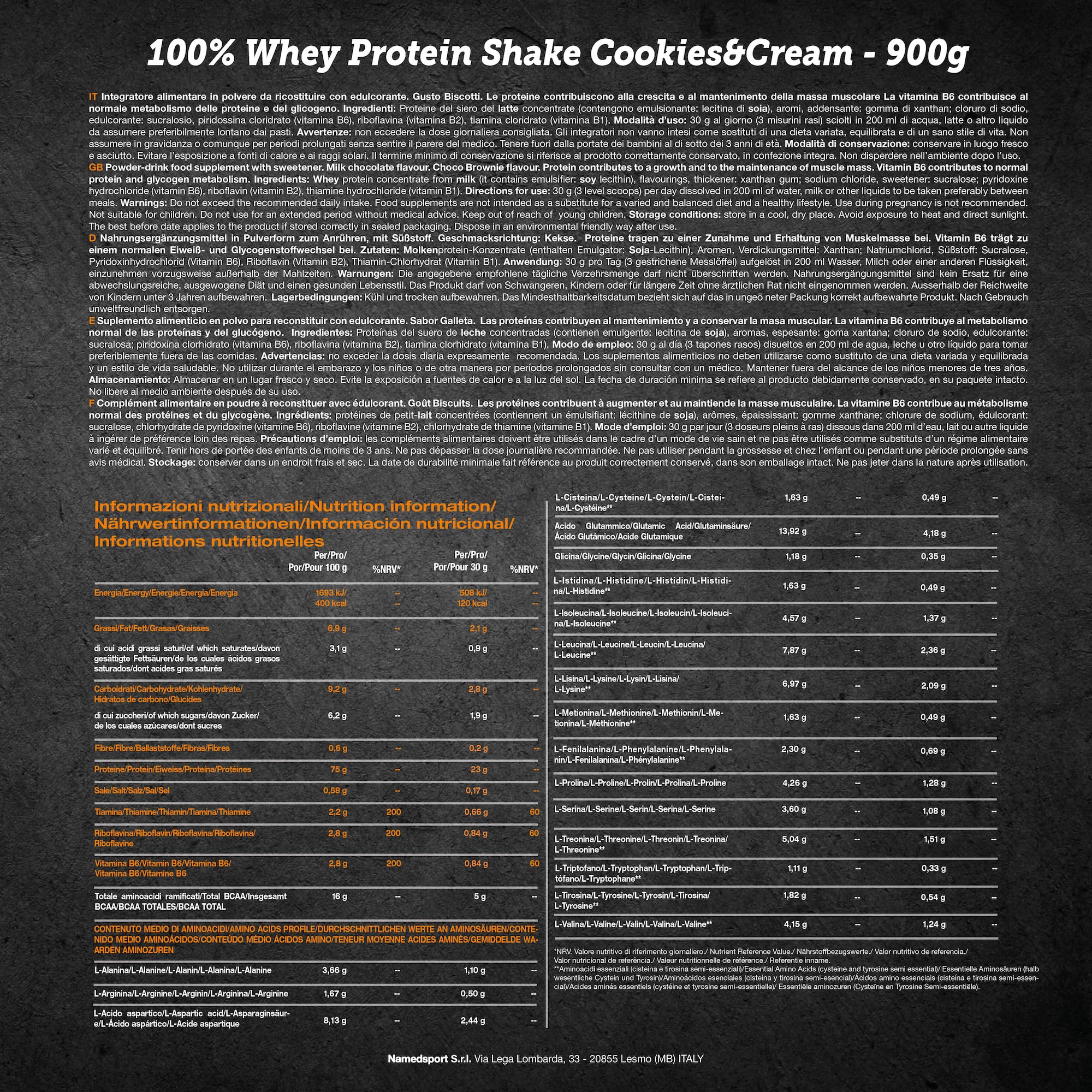 namedsport-100-whey-protein-shake-proteine-siero-latte-900-g-gusto-biscotti-e-cr image 4