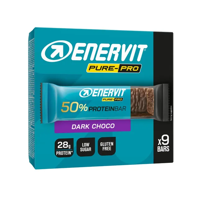 enervit-pure-pro-protein-bar-50-dark-choco-9-x-55-g-gusto-cioccolato-fondente image 1